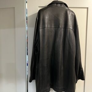 Roots Men's Dark Leather Shirt Jacket